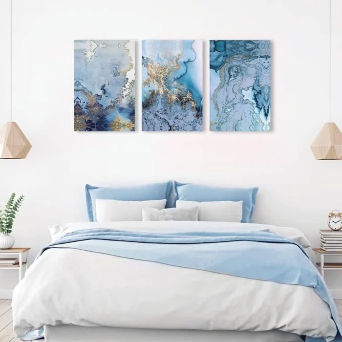 Tableau Moderne Vélo Plage – Toile Décorative 40x20 Pouces, Bleu