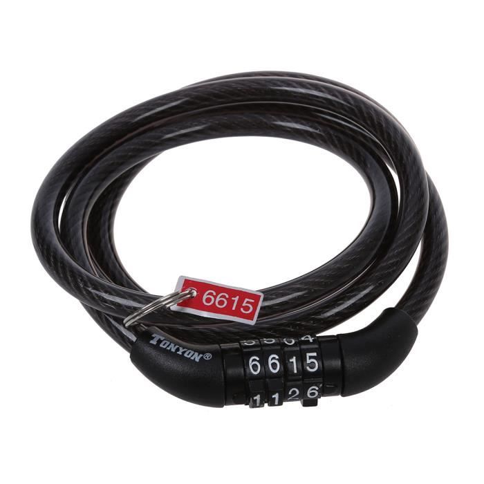 Câble en acier avec cadenas pour vélo 8x1200 mm avec combinaison