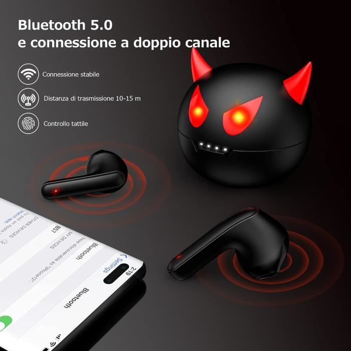 Ecouteur Sans Fil LAMZIEN Oreillette Bluetooth 5.0 Hi-FI Son Sport Etanche IP67 Avec Micro Integre Noir