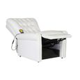 844MAGICSALE®Fauteuil de massage Fauteuil Electrique|Fauteuil de soins|Relaxation de Salon Blanc Similicuir,78 x 94 x 91 cm BEST Oct-2