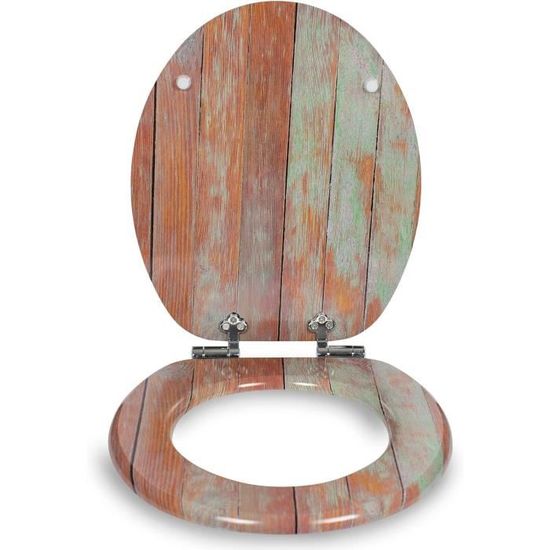 Sanfino® Abattant WC en bois avec frein de chute, qualité supérieure,  nombreux motifs colorés, confortable - Rocks - Cdiscount Bricolage