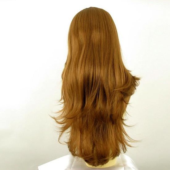 Perruque Femme Longue Châtain Cuivré Intense Virginie 322 - Synthétique, Raide, Bonnet Moyen, Neuf