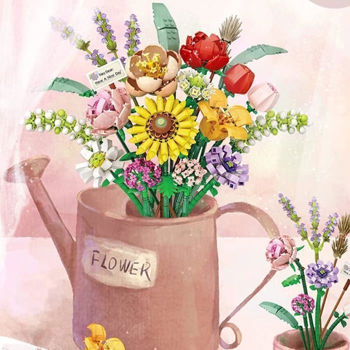Kit de Construction Bouquet de Fleurs, 634 PCS Feuilles et Pétales Réglables, Roses Rouges Artificielles pour Enfants Noël, Cadeau Saint- Valentin & Fête des Mères Adultes, Homme ou Femme Kit de Construction Bouquet de Fleurs, 634 PCS Feuilles et Pétales Réglables, Roses Rouges Artificielles pour Enfants Noël, Cadeau Saint- Valentin & Fête des Mères Adultes, Homme ou Femme