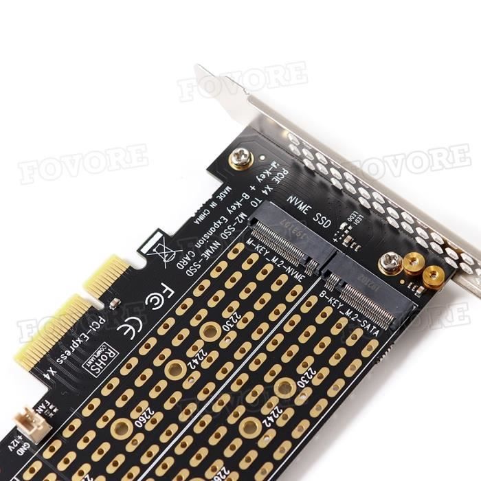 Carte D'extension PCIe Pour SSD M.2 NVMe - Compatible 2230/2242/2260/2280, Conversion Vers PCIe 3.0 X4