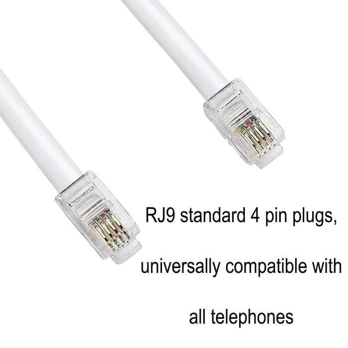 Câble Téléphone 3 Mètres - Générique, RJ11, Occasion