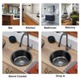 VGEBY évier de cuisine en acier inoxydable Mini évier de cuisine rond en acier inoxydable, bassin rond avec raccord de gouttière-3
