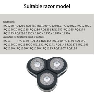 Tête De Rasoir De Rechange Pour Tondeuse Philips RQ12, RQ1258CC, RQ1275CC - Noire - Neuf