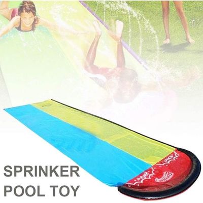 Toboggan Aquatique Double Piste avec Arroseur et 2 Planches