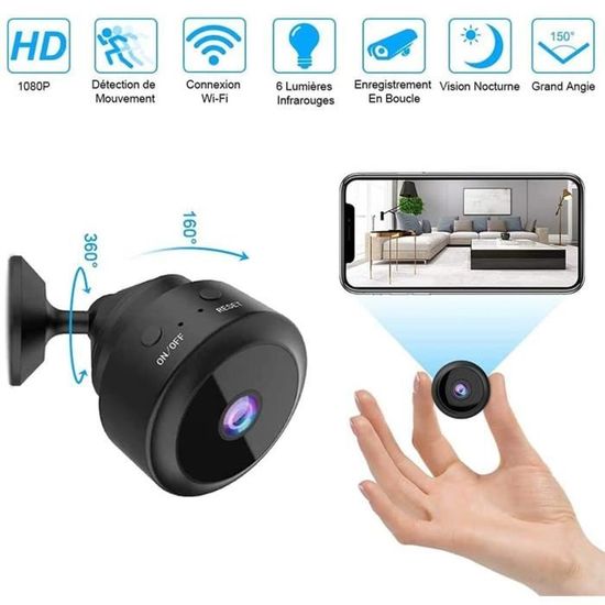 Webcam Mini caméra Espion sans Fil WiFi Sécurité Domestique Enregistreur  vidéo intérieur, extérieur Vision Nocturne 30 m Étanche - Cdiscount  Informatique