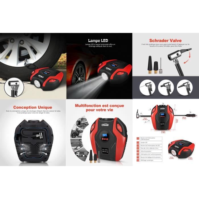 Oasser Compresseur D Air Portatif 12V Gonfleur Electrique Compresseur oasser-compresseur-d-air-portatif-12v-gonfleur-electrique-compresseur