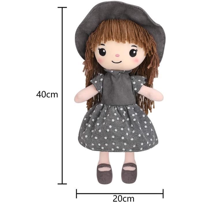 Gris Poupée de Chiffon pour Filles Jouet 1er Âge Bébé Doudou Poupée Peluche  Mignon Rembourré en Coton Poupée Jouet Kawaii Décoration - Cdiscount Jeux -  Jouets