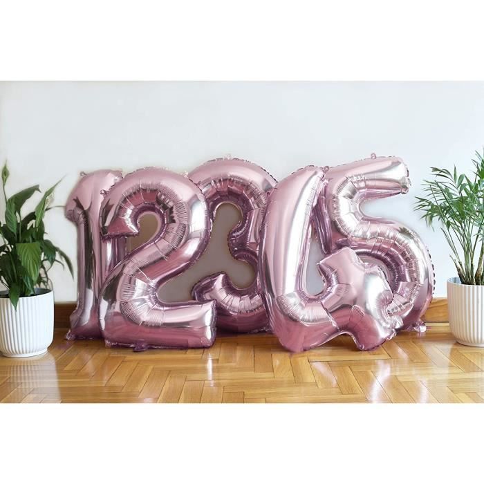 Ballon Chiffre 24 Rose Doré Géant – 100 Cm – Déco Anniversaire, Mariage, Fête