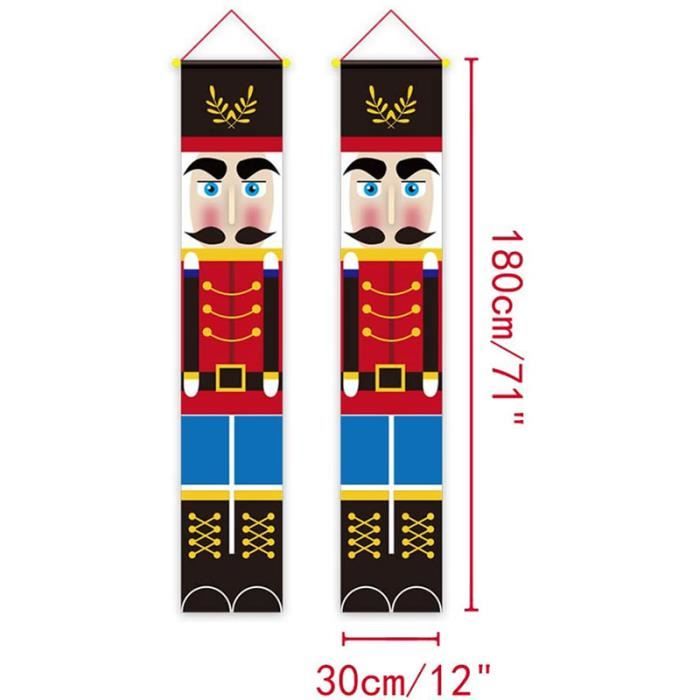 Bannière De Porte Casse-Noisette Noël – 2 Pièces, 180 X 30 Cm, Pré-assemblée Avec Corde | Décoration Porche, Cour, Intérieur