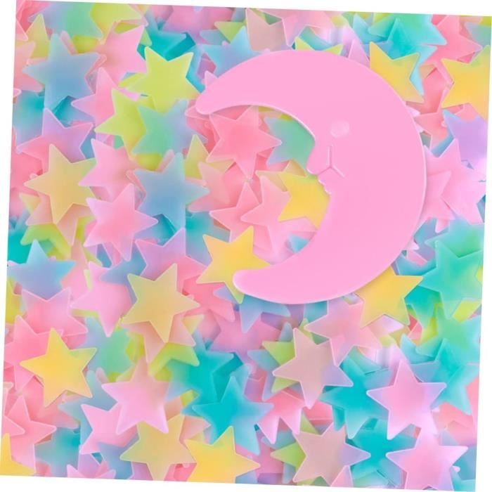 Autocollant Mural Enfant Personnalisé Prénom - Motif Lune Et étoiles Multicolore - SUD TRADING