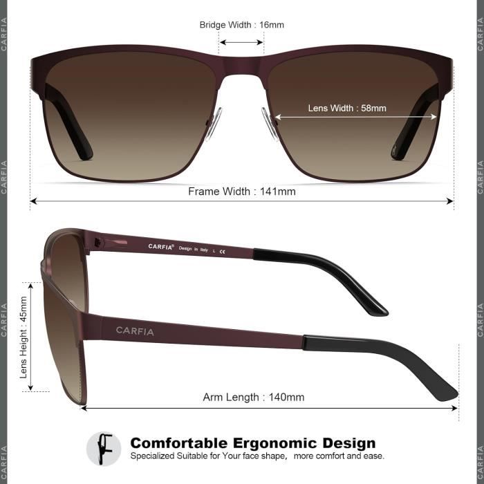 Lunettes De Soleil Polarisées UV400 - Monture Noire Carrée, Unisexe, Neuf Avec étiquettes