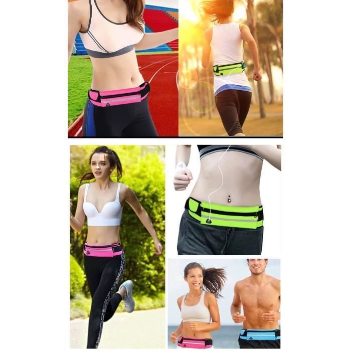 Ceinture de course, sac banane pour téléphone portable, pour gourde, bouteille de vélo et bouteille souple, imperméable, avec compartiment pour téléphone portable, idéal pour l'entraînement, la