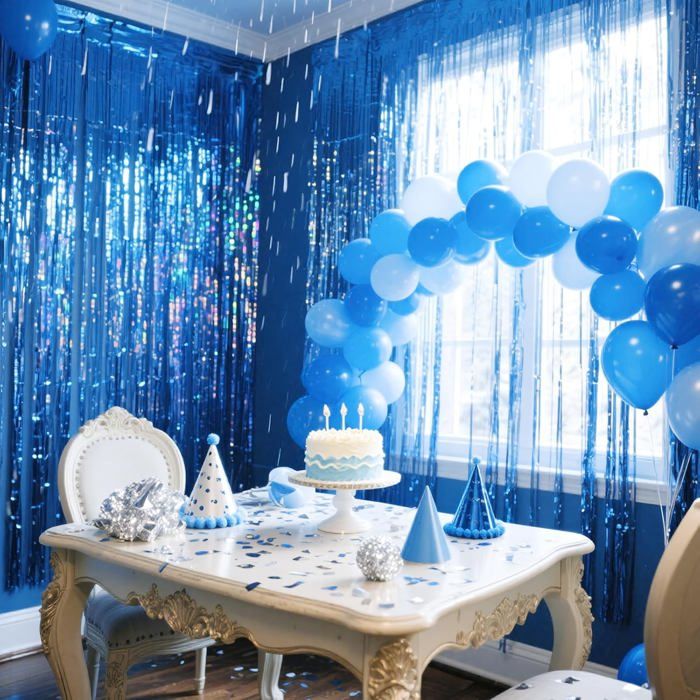 WD&CD Lot De 3 Rideaux à Franges En Feuille D'aluminium Métallique Pour Mariage, Fille, Princesse