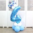 Kit Ballon Anniversaire Chiffre 4 Garcon Bleu Couleur Bleu