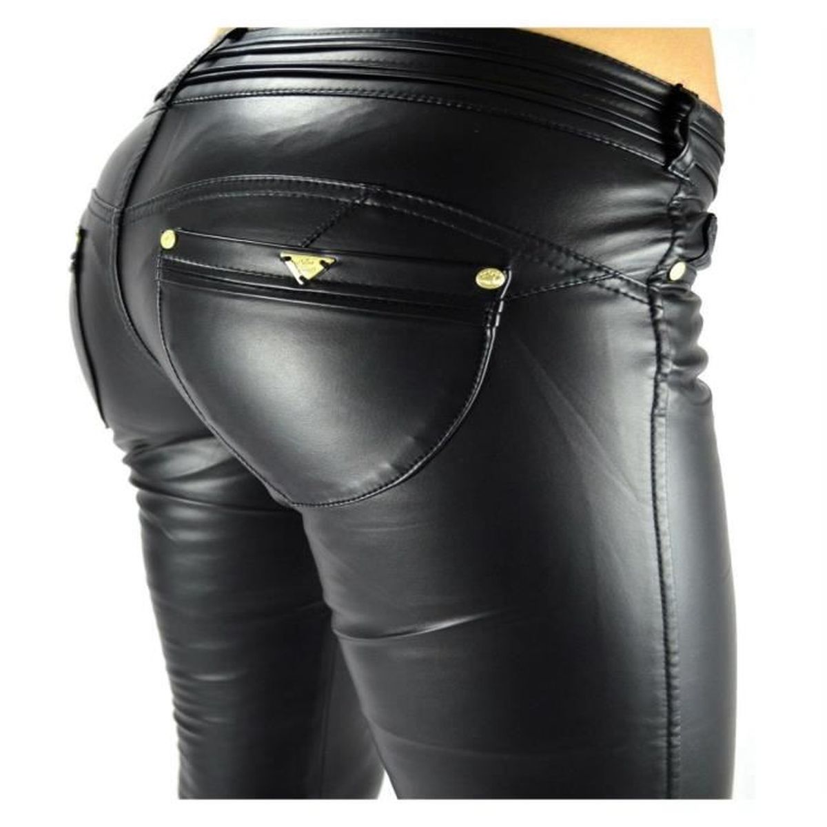 Doodskaak Arbitrage Memoriseren Pantalon Cuir Simili Femme jeans skinny Slim Push Up Noir Stretch Sexy  Leather Taille 40 Noir noir - Cdiscount Prêt-à-Porter