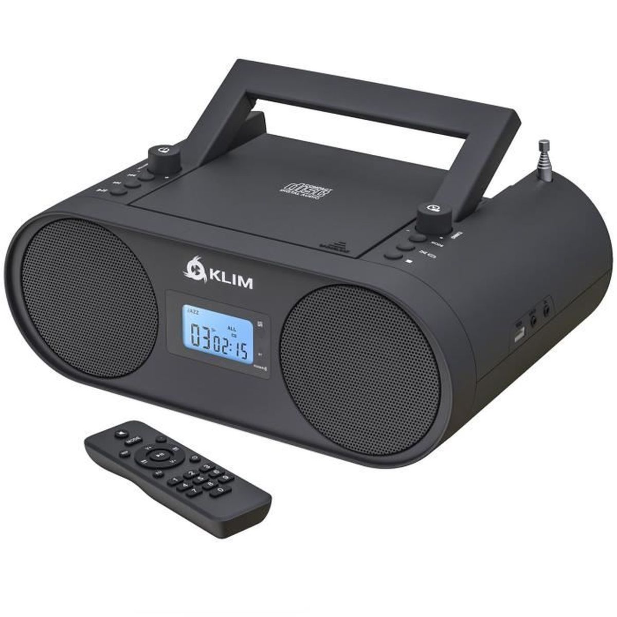 KLIM Boombox B4 + Poste Radio CD Portable + Radio AM/FM, CD, Bluetooth