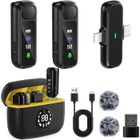 FOSMET Micro Cravate Sans Fil, pour IPhone IPad USB, Boîtier de Chargement avec Écran, Plug&Play, Annulation du Bruit, 48H Utiliser