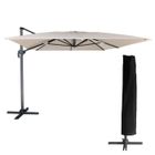 Parasol déporté - HAPPY GARDEN - MOLOKAI - Rectangulaire 3x4m - Beige - Housse incluse