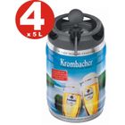 4 x Krombacher Pils fûts fraîches, 5 litres de 4,8% vol