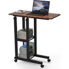 Table Roulante - VIVOLILV - Table d'Appoint Mobile Réglable en Hauteur - 2 Étagères - Marron/Noir