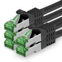 1aTTack.de Cat.7 Cable reseau 10m - Noir - 5 pieces Cat7 Cable Ethernet PoE LAN 10 GB s S-FTP PIMF Set Patch Cat 7 Cable Brut