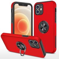 CASEME Coque iPhone 12 mini,anneau pivotant à 360 degrés,Support Téléphone Voiture Magnétique - Rouge