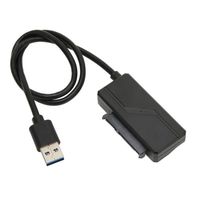 Tbest Câble adaptateur USB vers pour lecteur optique, compatible avec PC portable, USB 2.0 à 6+7, 480Mbps