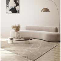 the carpet Mila Tapis moderne dense à poils courts, salon, effet très profond, Blitz Effekt, Beige Gold, 80 x 150 cm