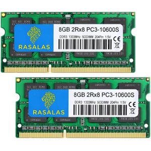 MÉMOIRE RAM PC3-10600 16GB Kit (2X 8GB) DDR3 1333MHz SO M 2Rx8
