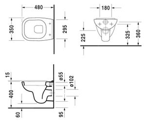 WC - TOILETTES Duravit D-Code WC suspendu, blanc alpin 2211090000