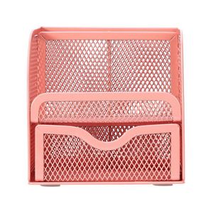 Organisateur Bureau Vinabo En Filet Métallique - Porte-Stylo 4 Compartiments Avec Tiroir - Rangement Papeterie