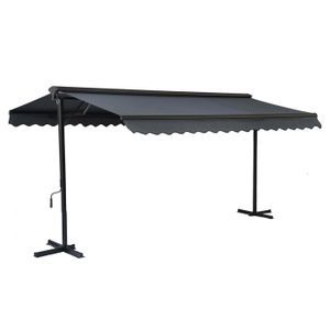 Store Double Pente Manuel Retractable Inclinaison Reglable Acier