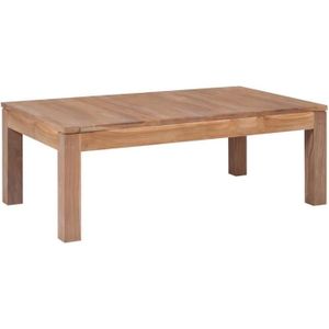 TABLE BASSE Table basse - CIKONIELF - Bois de teck massif - Finition naturelle - 110 x 60 x 40 cm