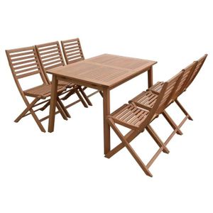 Table Et Chaise De Jardin En Bois 6 Place S Achat Vente Table