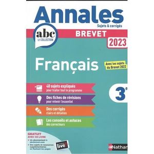MANUEL COLLÈGE FRANCAIS 3E. SUJETS & CORRIGES, EDITION 2023