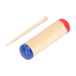 GÜIRO VINGVO Instrument de percussion Guïro en bois, jouet musical rouge et bleu pour tout-petits