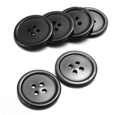 Lot De 20 Boutons En Résine Noire - 20mm, 4 Trous - Pour Couture Et Créations DIY