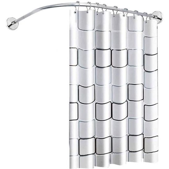 Tringle de rideau de douche incurvée en aluminium réglable For Living