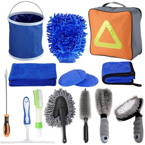 Kit de nettoyage de voiture, fournitures de détail avec chiffon en  microfibre, brosse éponge pour pneus – Oz Marketplace