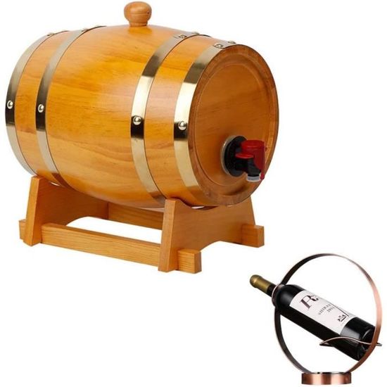 Tonneau à vin en chêne de 1 à 5 L - Tonneau de whisky en pin avec support de valve - Tonneau en chêne pour bière en vrac, rhum, tequila, mélange plus de saveurs, bourbon, décoration de bar, Rustique Tonneau à vin en chêne de 1 à 5 L - Tonneau de whisky en pin avec support de valve - Tonneau en chêne pour bière en vrac, rhum, tequila, mélange plus de saveurs, bourbon, décoration de bar, Rustique