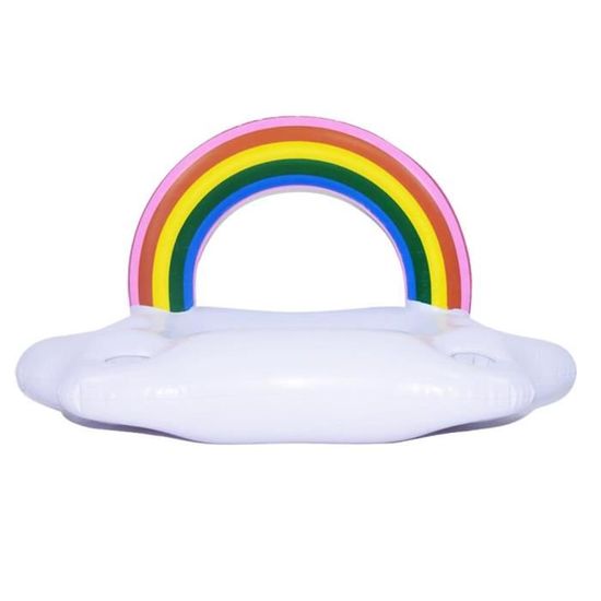 Bouée Piscine Gonflable Avec Porte-gobelet - Anneau Flotteur Support 150 Kg, Design Muscle, PVC Durable - 10