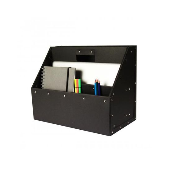 Mallette De Bureau Nomade En Carton Gris Anthracite - Pour Ordinateur 15", Documents A4 - Organisation Flex-office, Coworking - 2