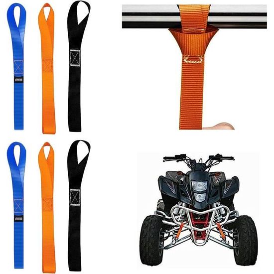 Lot De 2 Sangles D'Arrimage Universelles Moto - Sangle Roue Arrière 1000kg Charge Remorque & Transport