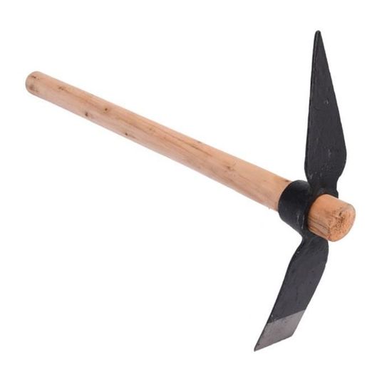 Pioche à Une Main - Lame Forgée, Manche Chêne, Crochet Pour Soulever Pierres - Outil Jardin Solide Pour Sols Durs Et Pierreux
