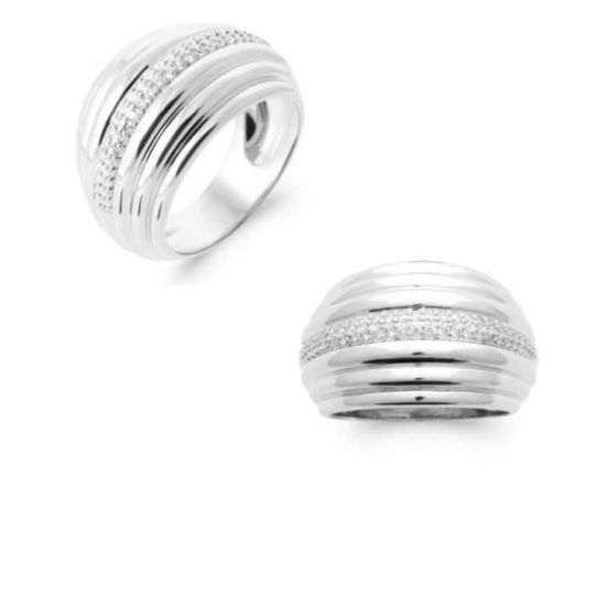 Bague Pandora Timeless Double Rang Nœud Scintillant en argent et oxydes de zirconium, taille 56