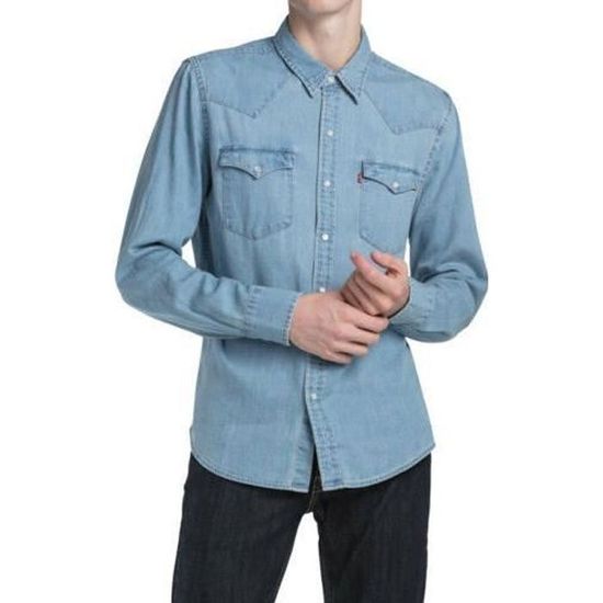 Levi s Classic Barstow Western Denim chemise Light Wash Homme BLEU Cdiscount Pret a Porter